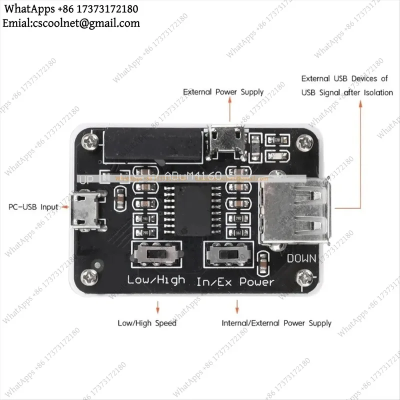 k3 ADUM4160 USB Digital Isolator Module, 5000V USB 2.0 Ground Loop Isolator for Audio DAC Medical Equipment