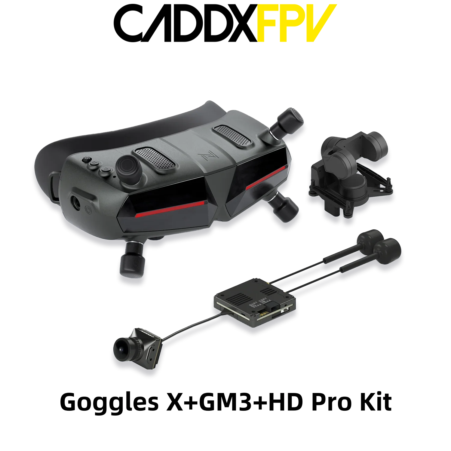 

Caddx Walksnail Avatar HD Goggles X with Avatar HD pro kit (Dual Antennas Version) and GM3 Gimbal Head Tracking for FPV Drones