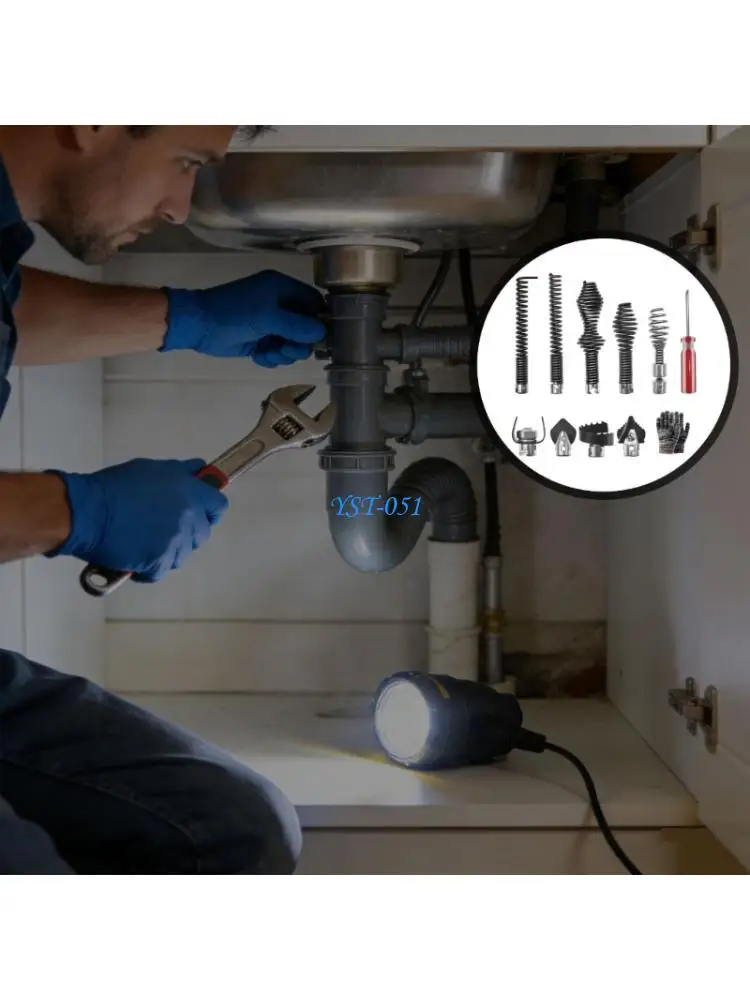 E15A 16mm Professional Sewer Unblocking Tool Set for Bathroom Kitchen Conduits