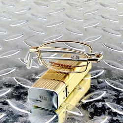 NOMANOV Glasses Material Lenses Foldable Antenna Reading Glasses with Golden Case +0.75 +1 +1.5 +1.75 +2 +2.25 +2.5 to +4