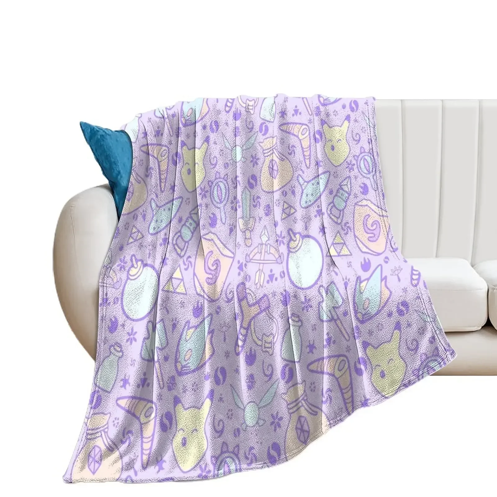 

Zelda Doodlez (Purple Pastel ver.) Throw Blanket halloween sofa bed funny gift blankets and throws Blankets