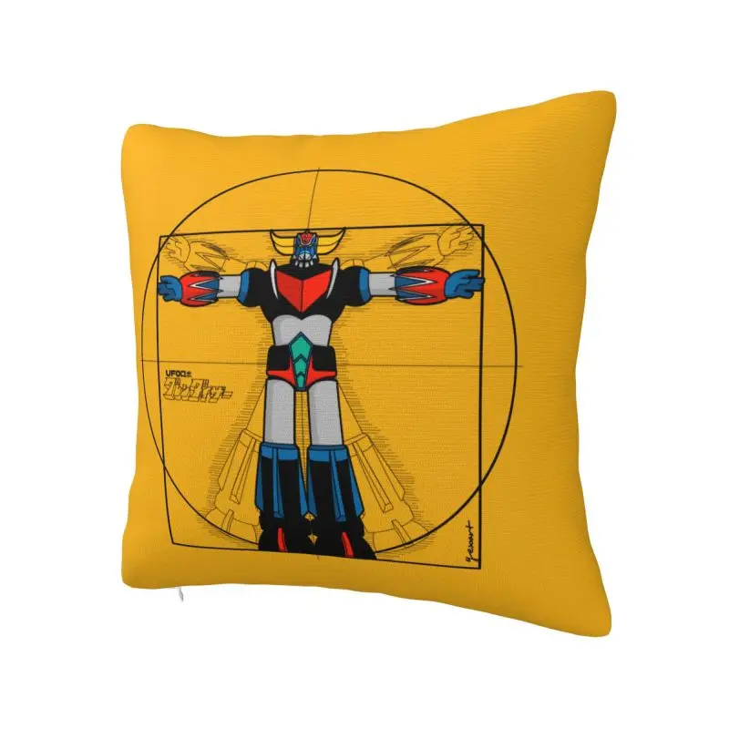 UFO Robot Grendizer Vitruvian Man Luxury Throw Pillow Covers Bedroom Decoration Japanese Goldrake Anime Cushions for Sofa