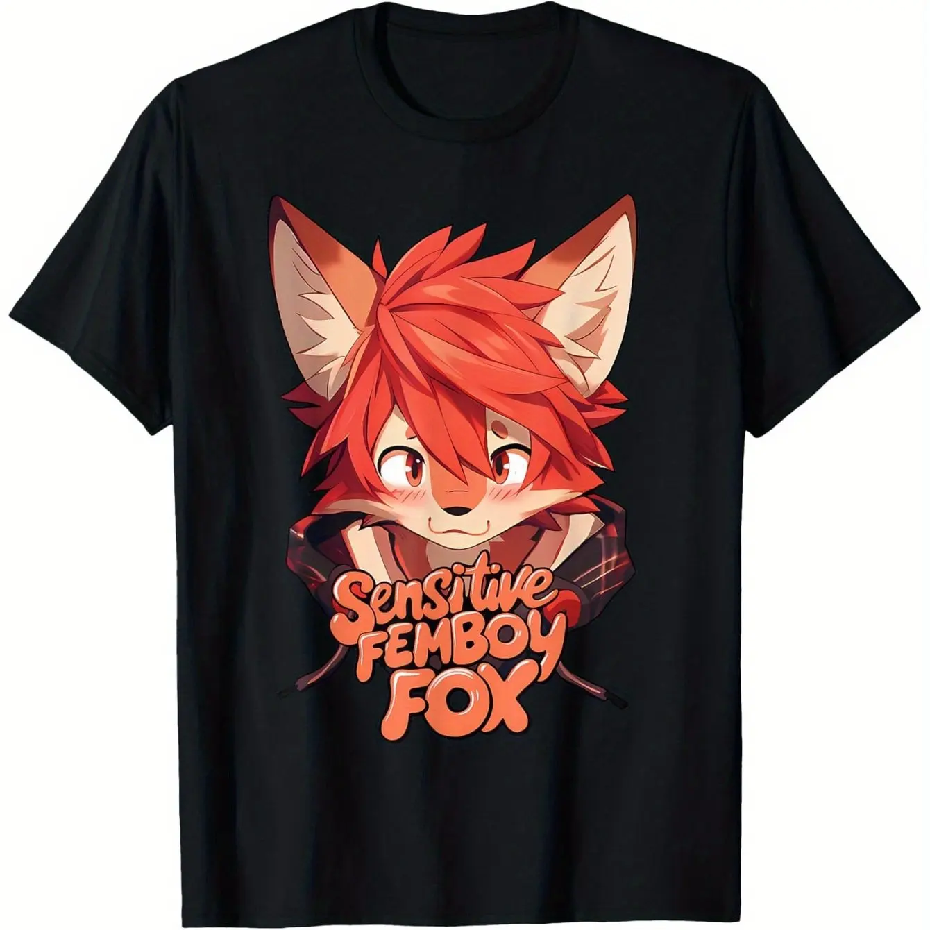 Mother Fox T-shirt - Cute Red Hair Fox Printed T-shirt, Perfect Gift for Anime and Beast Design Enthusiasts