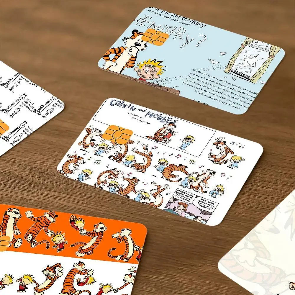 C-calvin And Anime H-hobbes Waterproof Skin Protector Stickers For Bank Cards Credit Cards Debit Cards Public Transport Cards