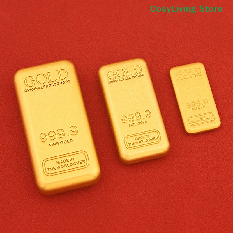 1Pcs Simulated Golden Fake Gold Bar Brick Movie Prop Novelty Gift Home Decor Simulation Decoration Crafts