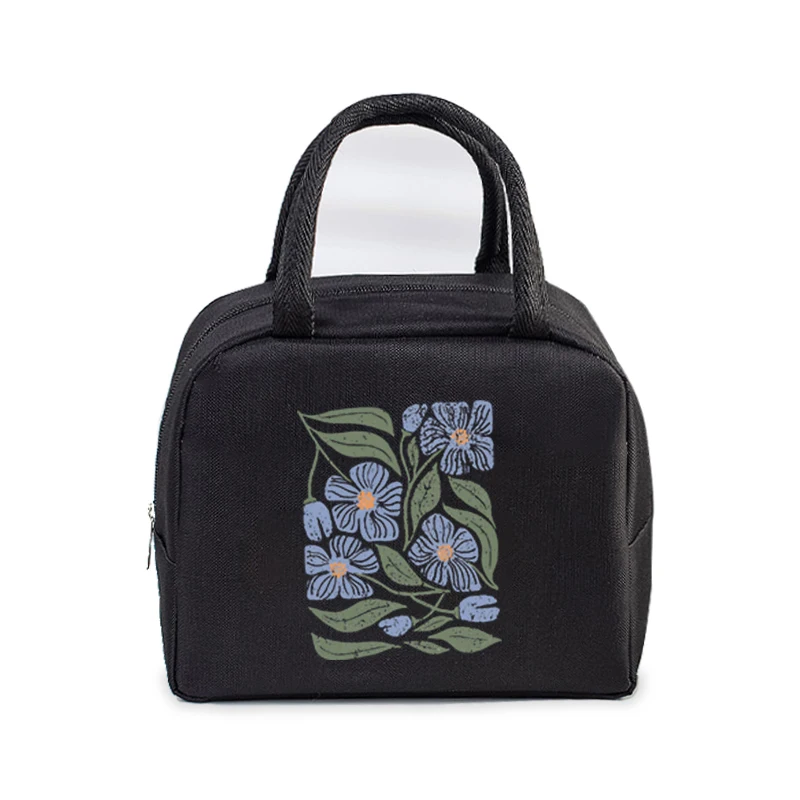 Wild Flower Vintage Print Insulated Lunch Bag Women Men Food Cooler Bag Bohemia Flower Leakproof Tote Food Storage Bento Bags