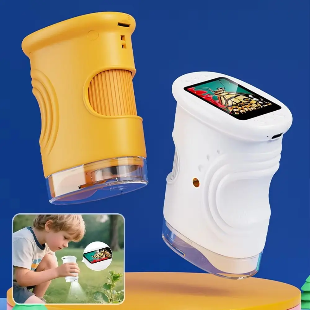 2 Inch IPS Screen Handheld Digital Microscope Portable Handheld Microscope Rechargeable 1000x Zoom Pocket Microscope Science