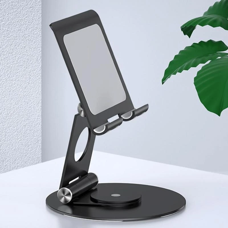 Aluminum Alloy Cell Phone Stand Tablet Holder Universal Adjustable Phone Stand for Office Table Desktop 360°Rotation Best Sale