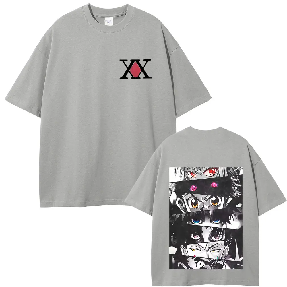 Anime Hunter X Hunter Augen Grafik T-shirt Männer Frauen Hohe Qualität Weiche Baumwolle T Shirts Männlichen Mode Manga Übergroßen Streetwear – Detail 6