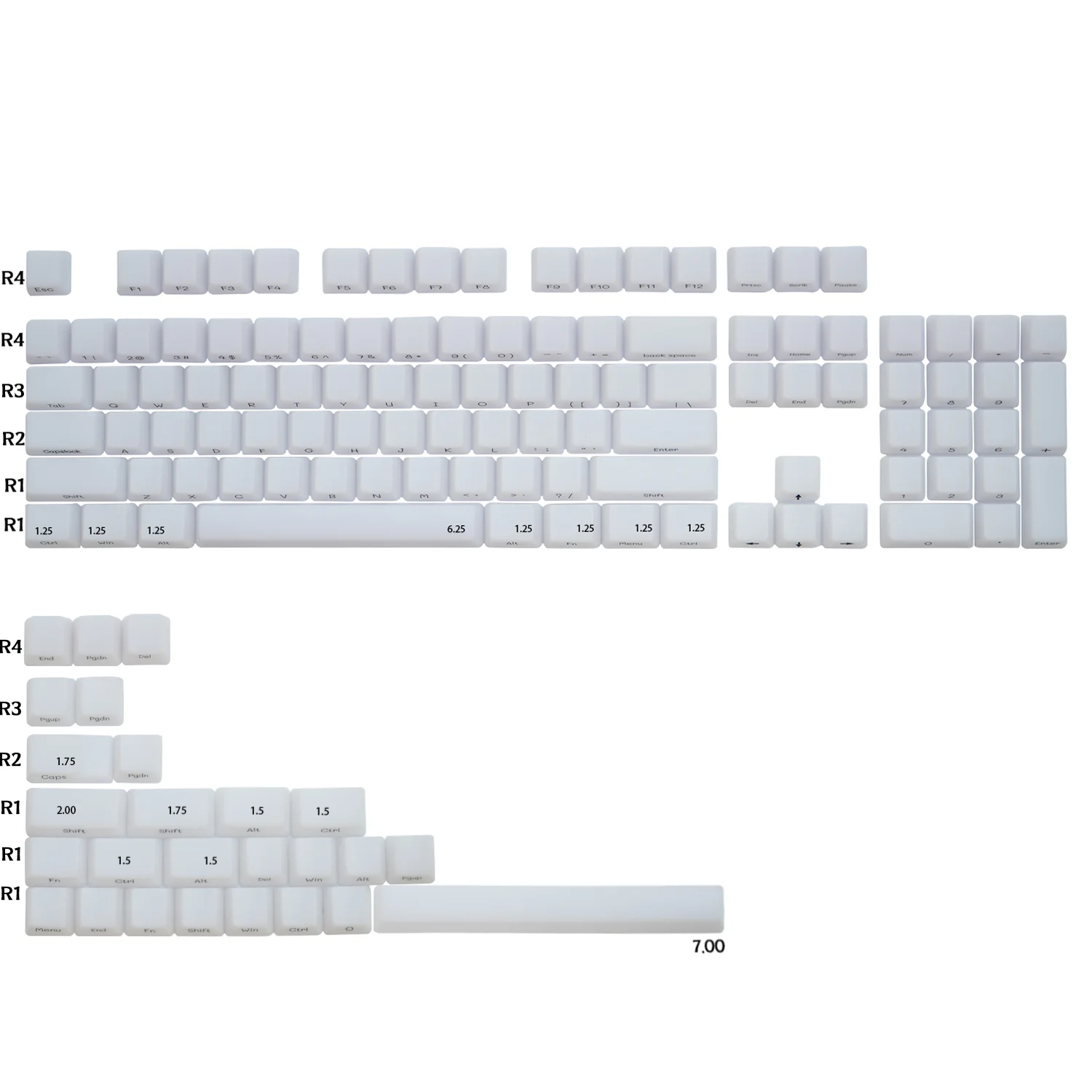 idobao ABS Keycap Set 130Keys White Marble Keycaps Ice Translucent Keycap Side Print Keycap for Mechanical Keyboard OEM Keycap