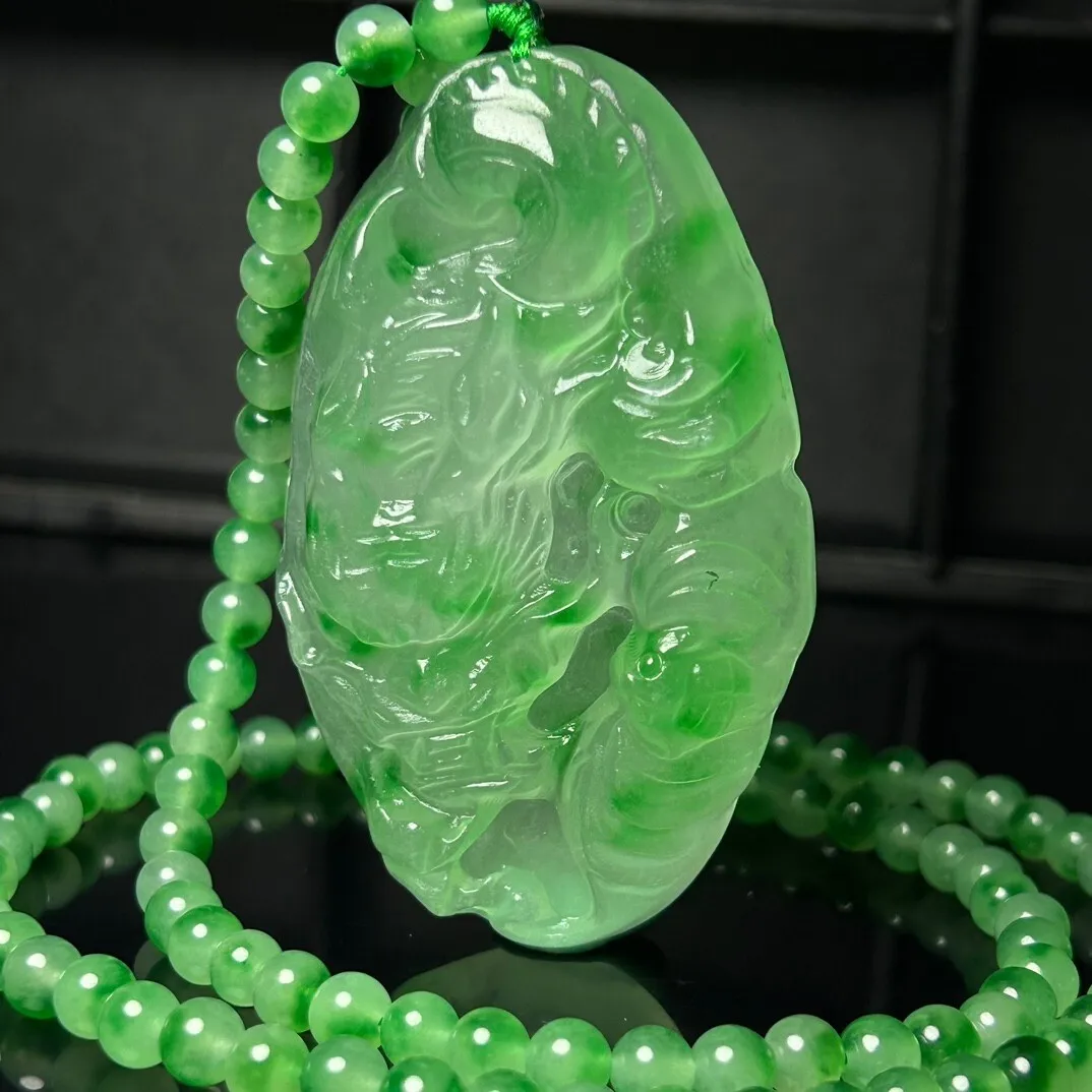 Certified Natural ice Lavender jade Jadeite Carved Dragon Pendant & Necklaces Dragon Brand