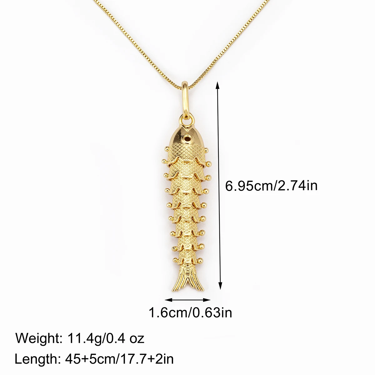 New Trendy Fish Shape Crystal Zircon Charms Pendant Necklace For Women Men Hip-Hop Style Waterproof Beach Party Lucky Jewelry