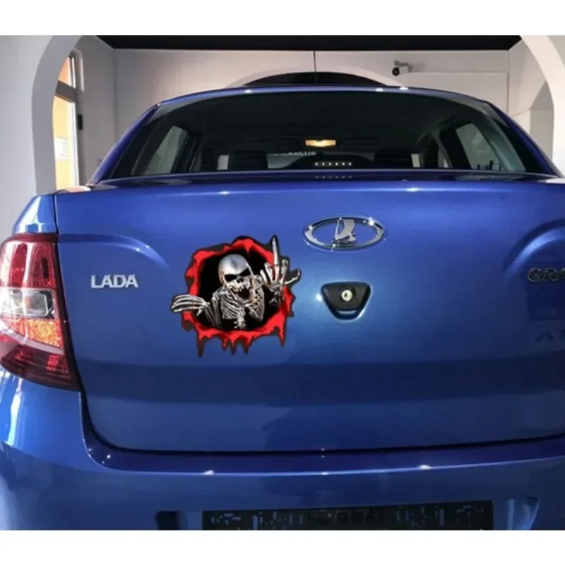 1pcs Horror 3d Schädel Auto hinten Windschutz scheibe Aufkleber Auto Körper cool Styling Auto Tür Fenster Sonnenschutz Vinyl Skelett Aufkleber