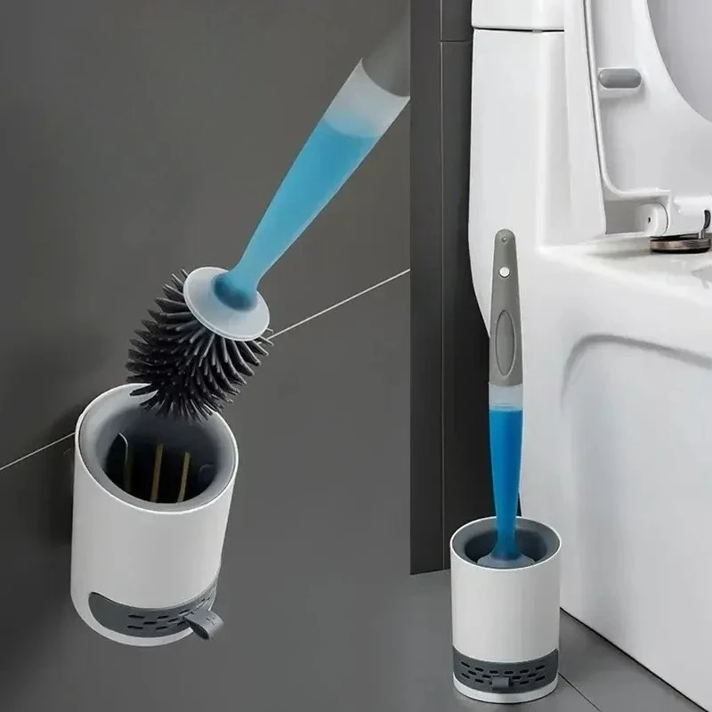 

Toilet Brush Set Water Spray Toilet Brush Wall-Mounted Silicone Toilet Bowl Brush Toilet Bowl Brush Holder Household