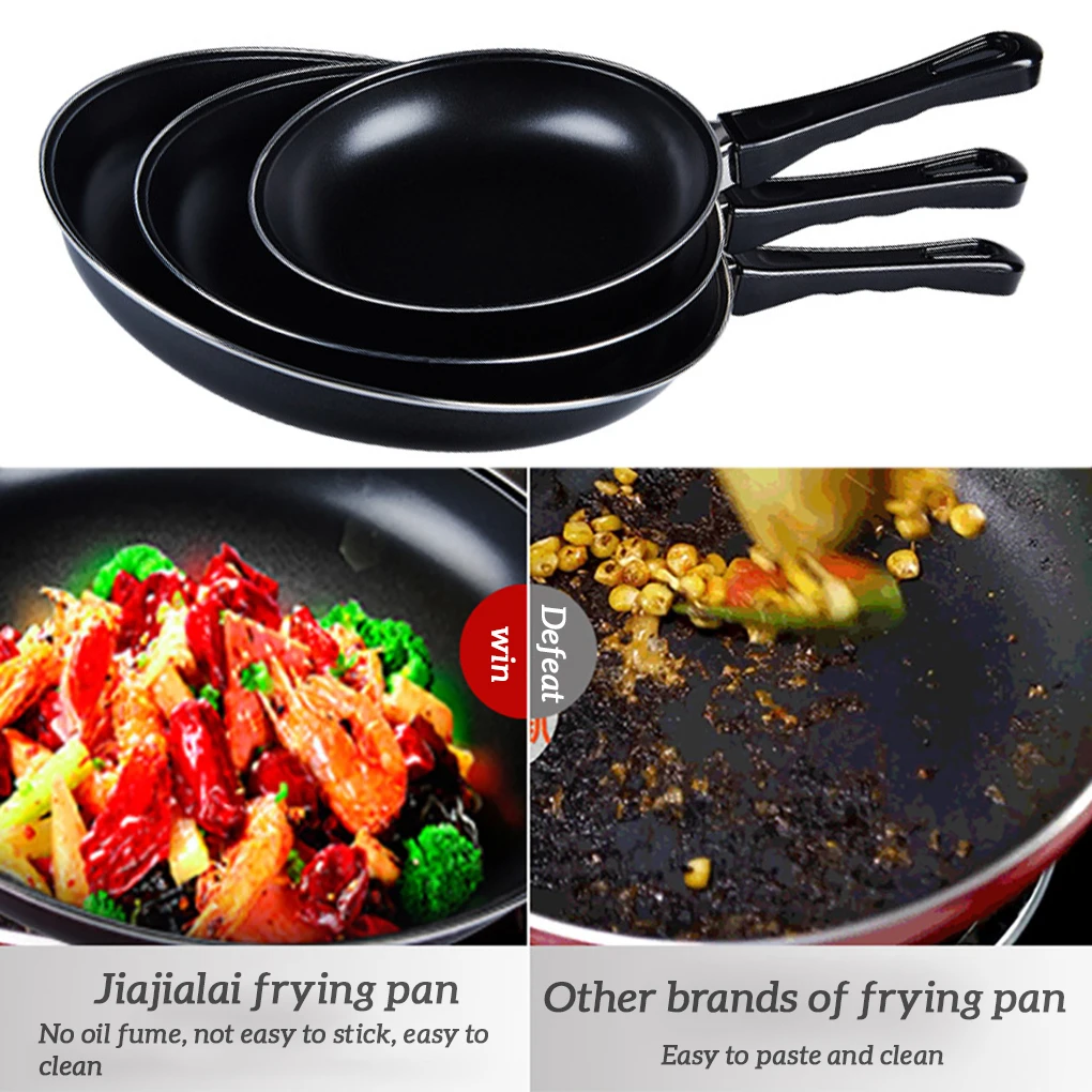 Frying Pan Non-stick Mini Thick Steak Flat Pan Iron Pancake Egg Fryer Kitchen Cookware, 20cm