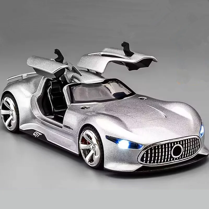 

1:32 Benzs Vision GT, модель спортивного автомобиля из сплава, литая под давлением металлическая модель гоночного автомобиля, высокая имитация звука и света, детская игрушка в подарок