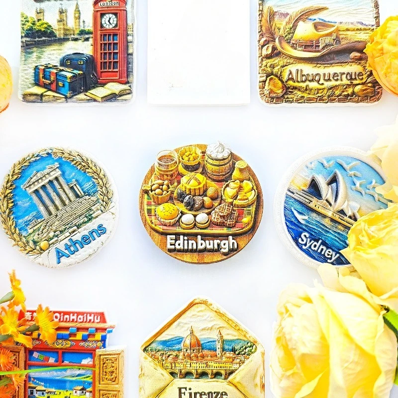 Edinburgh Food Platter Fridge Magnet - 3D Scottish Souvenir Haggis & Shortbread Decor Unique UK Culinary Gift