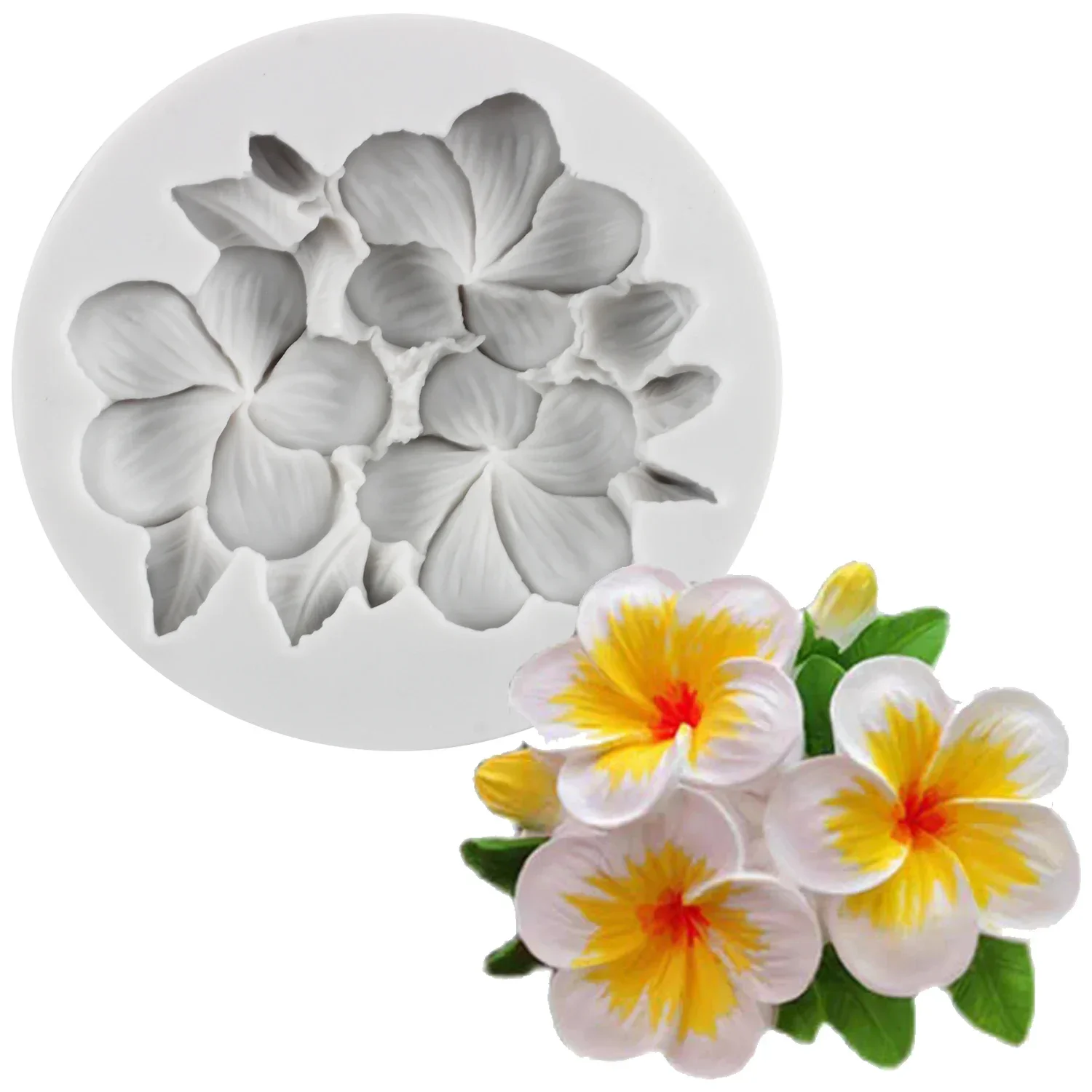 DIY Flower Silicone Mold Gardenia Plumeria Fondant Molds Cake Decorating Tools Cupcake Candy Resin Clay Moulds Chocolate Mould