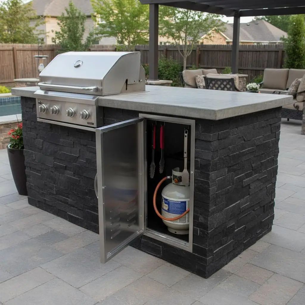 

Встраиваемый уличный кухонный порталь-модуль 17x24 дюйма для барбекю-острова, гриль-станции, с вертикальным доступом и скрытым монтажом