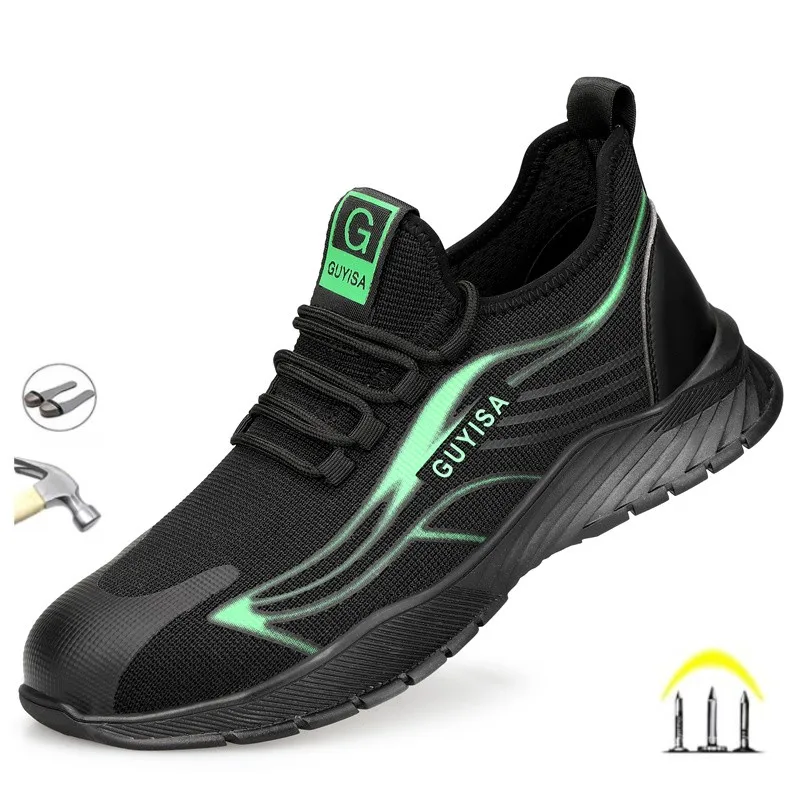 

New Men's Fashionable And Light Steel Shoes With Impact Resistance And Puncture Resistance, Anti-Skid Work Safety Shoes