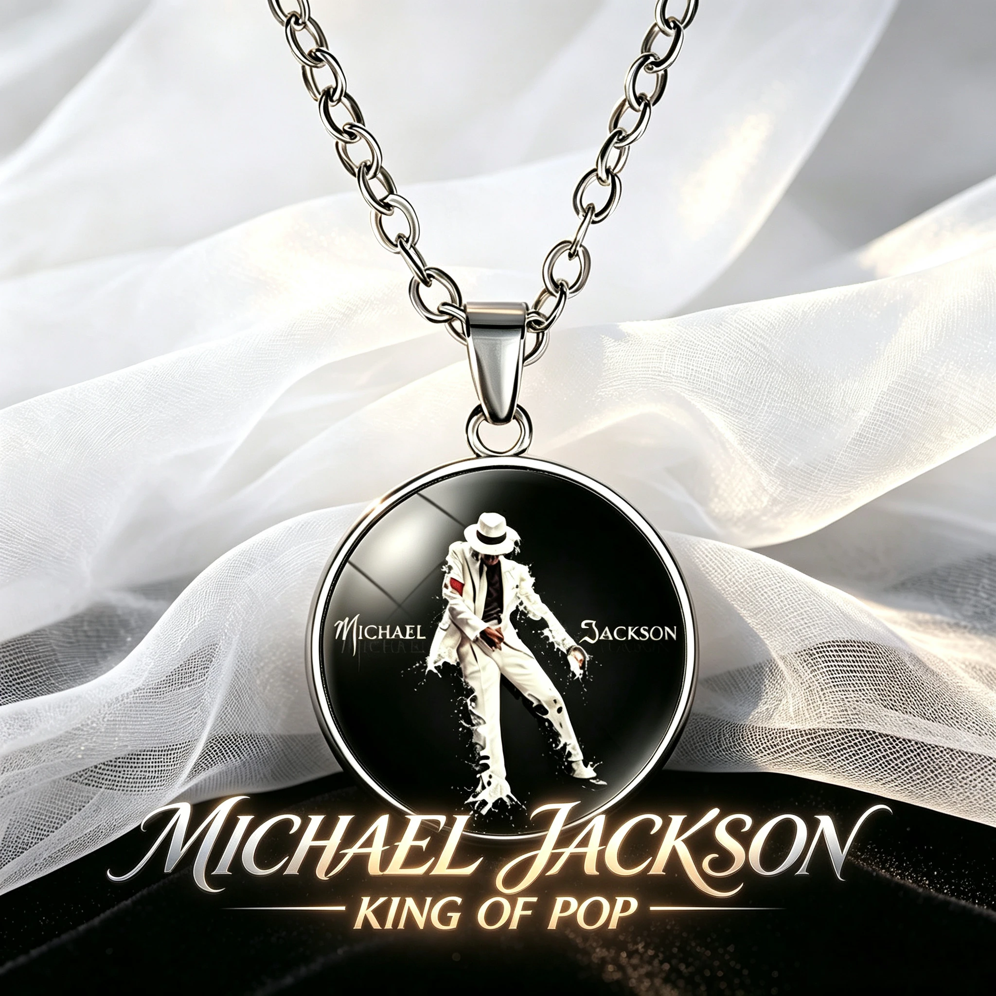 Nouveau Collier Michael Jackson 2026 pour Filles, Chaîne de Cou en Alliage Émaillé, Rétro, Le Roi de la Pop, Breloques MJ, Accessoires pour Fêtes