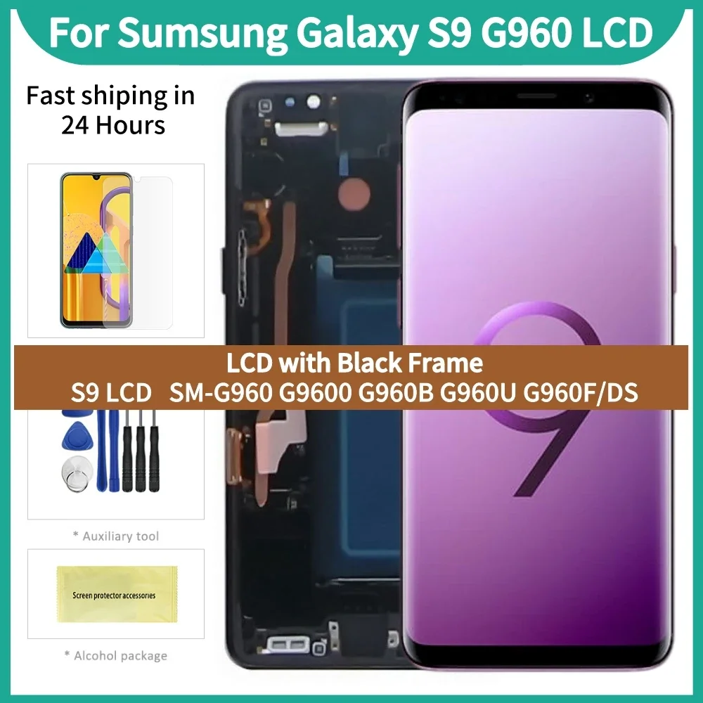 

For Samsung AMOLED S9 LCD With Frame Display Touch Screen Digitizer For Samsung S9 G960 G960F G960U LCD with Defect