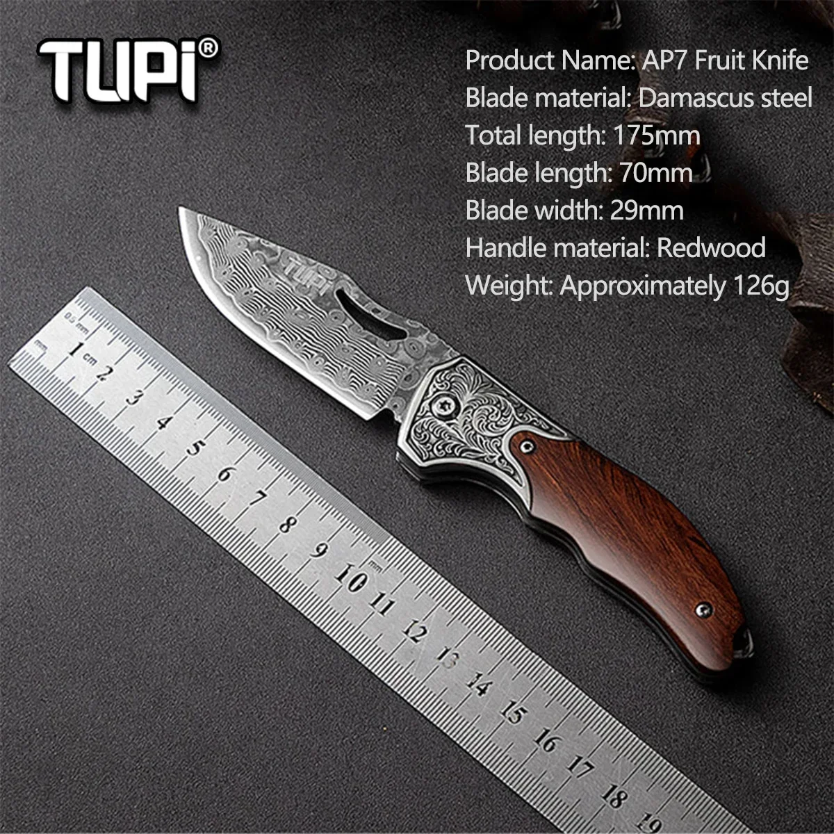 Professional Damascus Steel Folding Knife/Sharpener- Outdoor Camping Pocket Knife, Portable Small Sharp Blade For Fishing Hiking