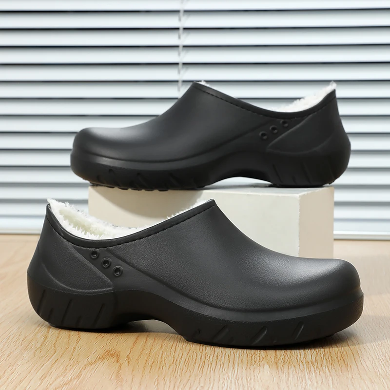 

YRZL Men Slippers Winter Non-Slip Shoes Thermal Indoor Outdoor Warm Comfortable Durable Wear-Resistant Fuzzy Lining Men Slippers