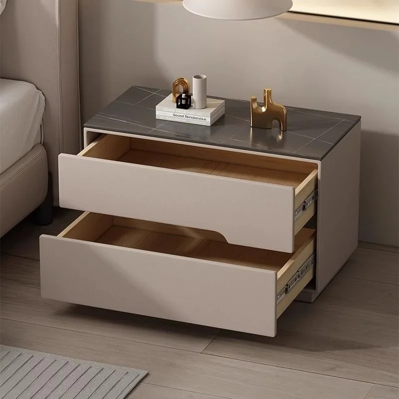 Meja Samping Tempat Tidur Kayu Solid Minimalis Italia Sederhana Modern Ringan Mewah Baru Ukuran Besar Penyimpanan Kamar Tidur Meja Samping Tempat Tidur Rumah Tangga