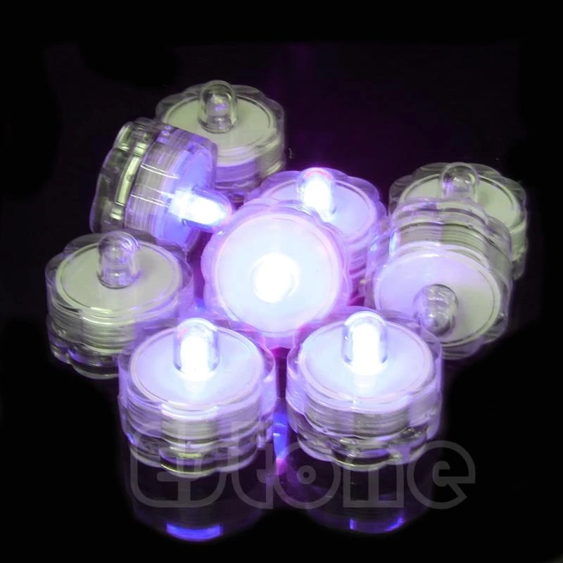 

D8KF Flickering Light Flameless LED Tealight Tea Candles Wedding Xmas Purple Plum