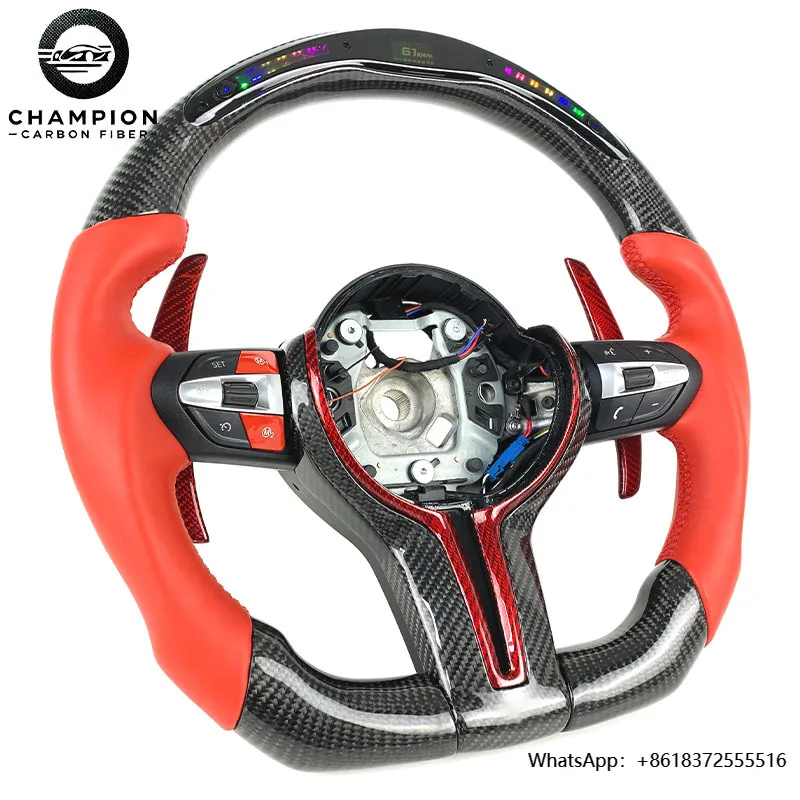 

daSports LED Carbon Fiber Steering Wheel with Shift Paddles F16 F15 F30 F87 F80 F10 F11 F12 F20 F21 F22 M2M3M4 Car Accessories