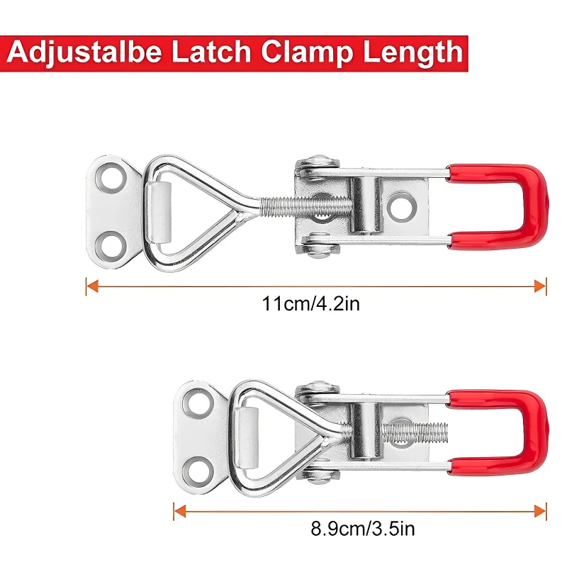 1-4Pcs Adjustable Toolbox Case Metal Toggle Latch Catch Clasp Quick Release Clamp Anti-Slip Push Pull Toggle Clamp Tools