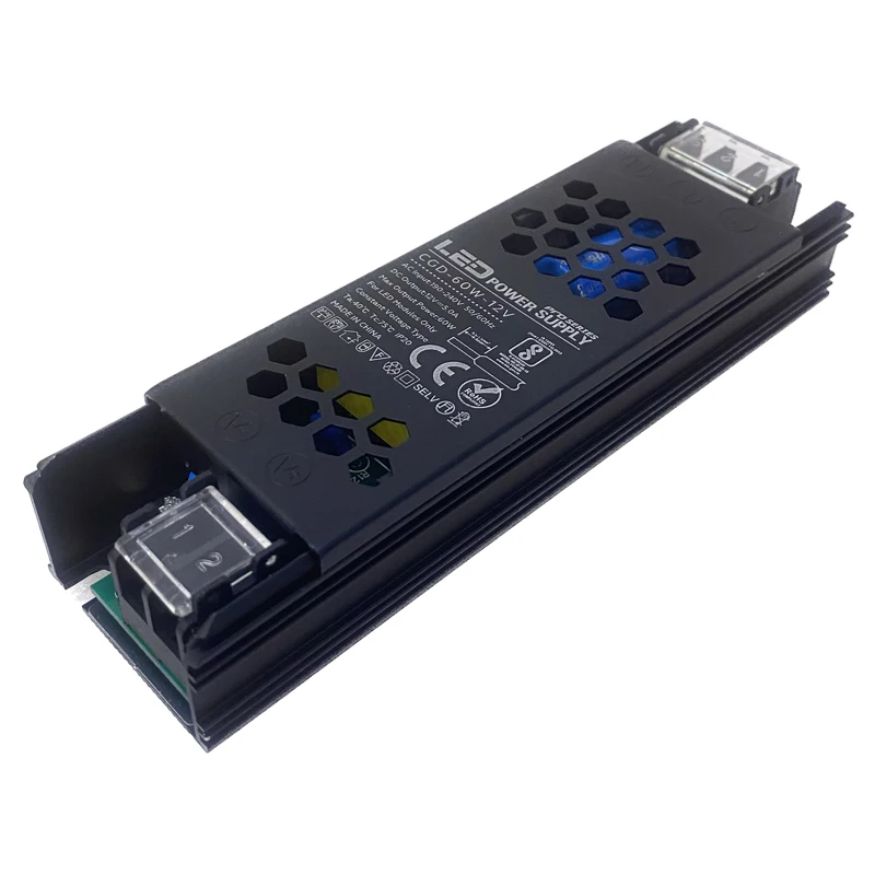 Zasilacz AC do transformator DC 12V 60W 100W 200W 300W 400W konwerter Super cienkie dla modułów LED Strip