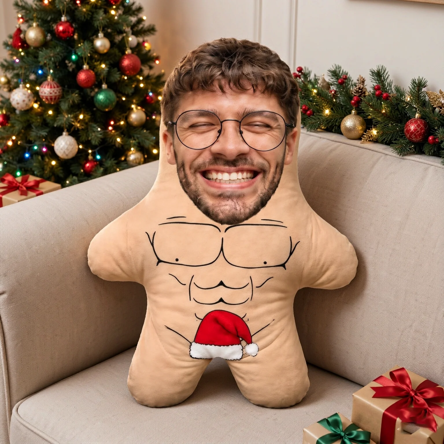 Custom Face Pillow Personalized Photo Pillow Chimney Christmas MiniMe Pillow Gifts for Christmas