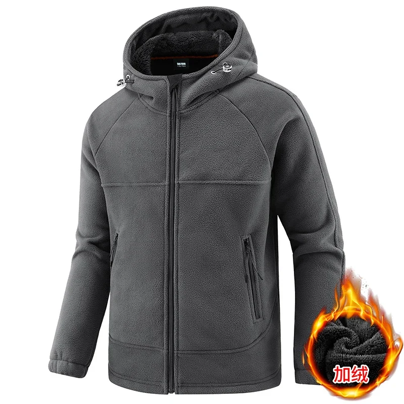 

Men's Lightweight Fleece Jackets Full Zip Work Jacket Fleece Lined Fashion Windbreaker Loose Sweatshirts Hooded Men Clothing