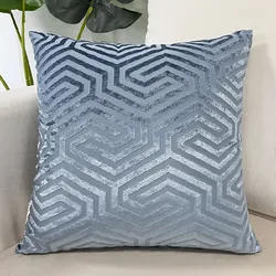 Spring Colors Jacquard Geometric Cushion Cover Sofa Decorative Cutting Velvet Throw Pillowcase from Factory