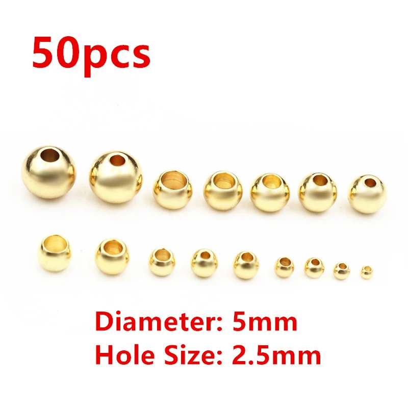 30-100 Stück 2-8mm Edelstahl Gold Farbe Spacer Perlen Charme lose Perlen DIY Armbänder Halskette für Schmuck Herstellung Charms