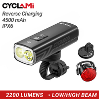 2200 Lumens Bike Headlight Bicycle Flashlight Handlebar IPX6 MTB Road Highlight CYC2200 Front Lamp Light Aluminum Alloy CYCLAMI