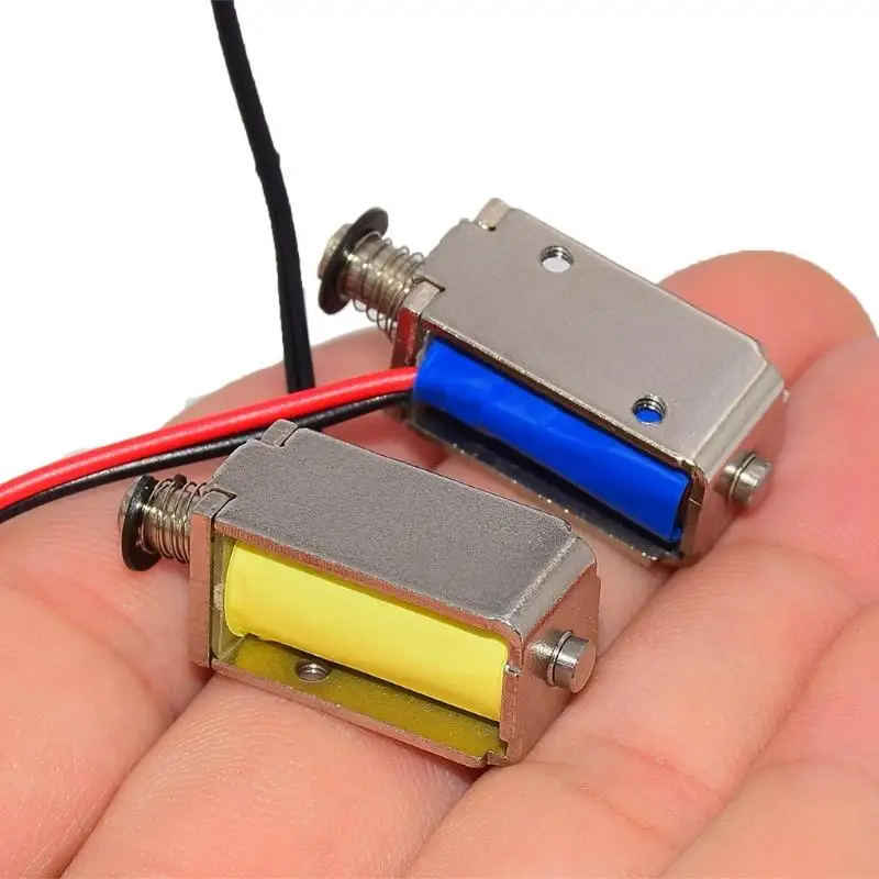 Mini Through Type Push Pull Solenoid Electromagnet DC 3V 5V-6V 12V 4mm Stroke Frame Linear Electromagnetic Lock For DIY Project
