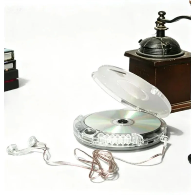 Fully transparent cd player walkman player portable new with earphones usb cable gift retro