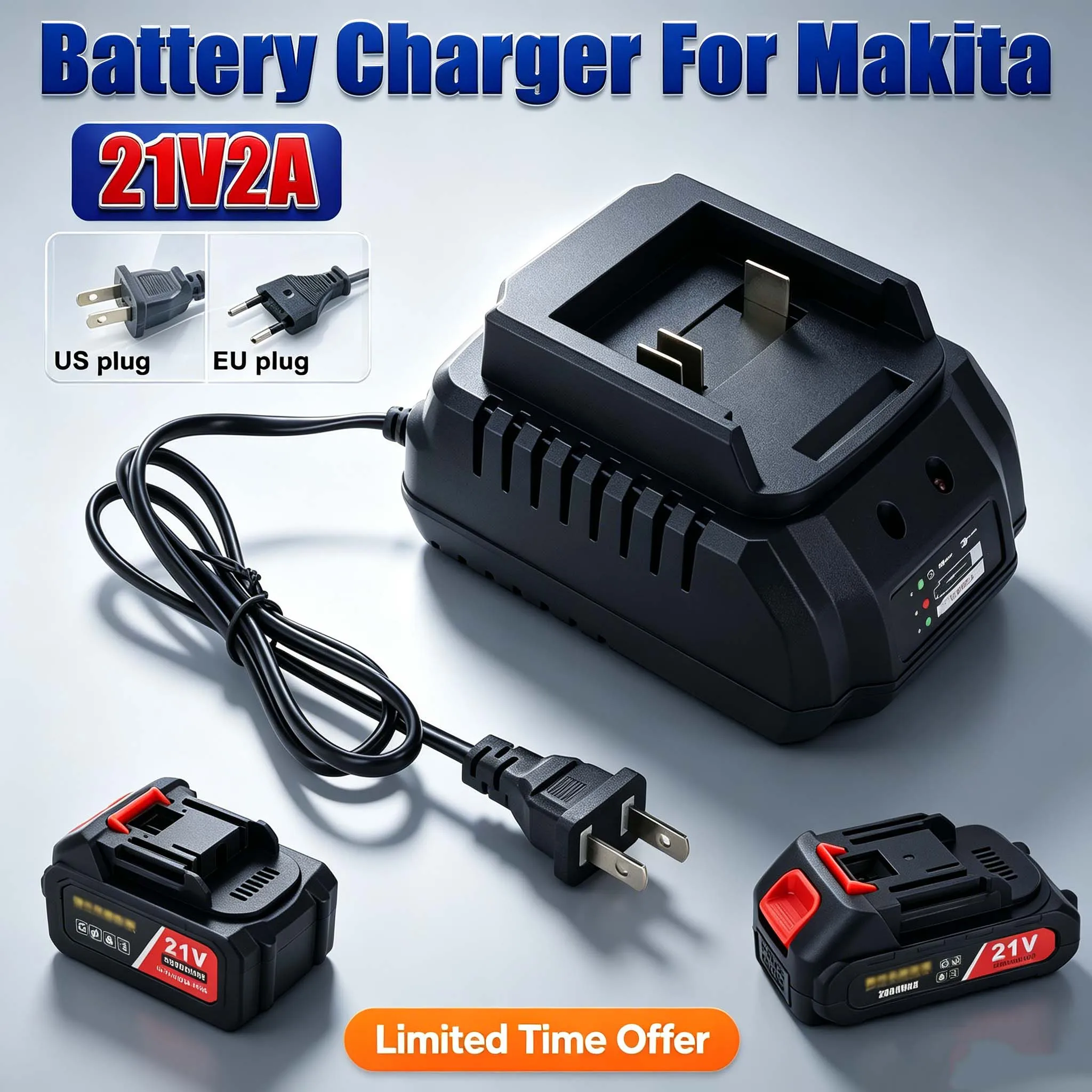 

18V 21V Battery Charger Power Tool Portable High Quanlity Smart Fast Li-ionCharging Suitable for Makita Tools EU/US Plug