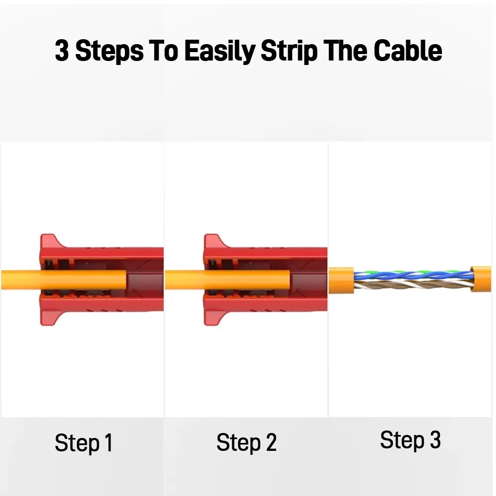 AMPCOM Electric Wire Stripper, Pen Network Cables Tools Wire Cable Cutter Rotary Coaxial Wire Stripping Cutting Machine Pliers