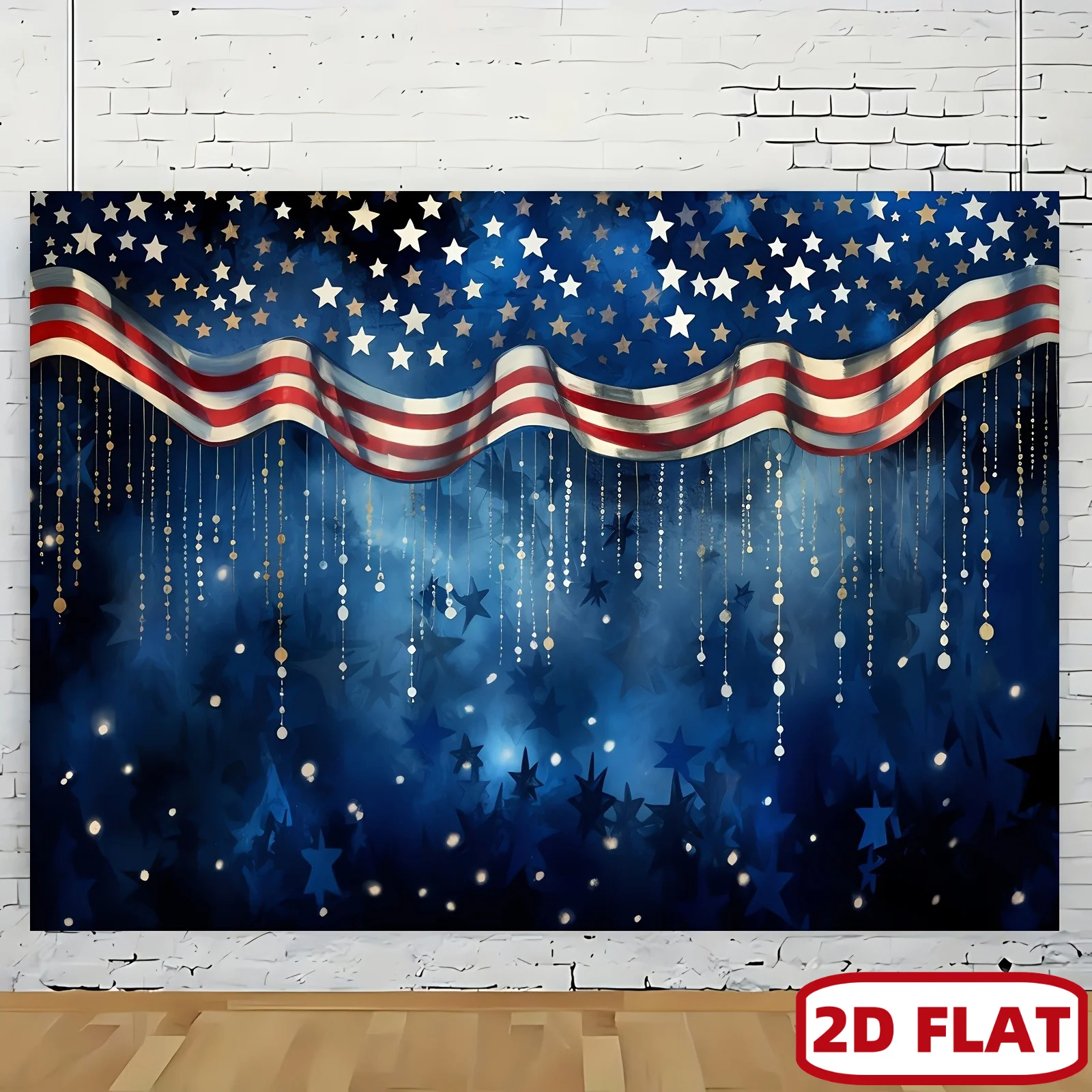 VIKAMA American Star Spangled Banner Wave Tapestry National Flag Wallcloth Living Room Celebration Decoration Room Decoration