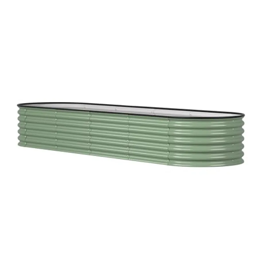 Outdoor galvanized metal raised garden bed, 1.4FT x 17 H, 9-in-1 modular kit for vegetables and flowers, durable rust-resistant