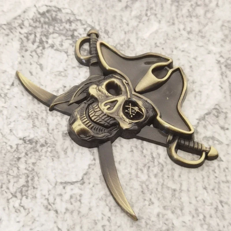 دراجة نارية سيارة ملصق سبائك الزنك معدن ملصق مائي شعار مع موضوع القراصنة مناسبة لتخصيص السيارة مانعة لتسرب الماء #5