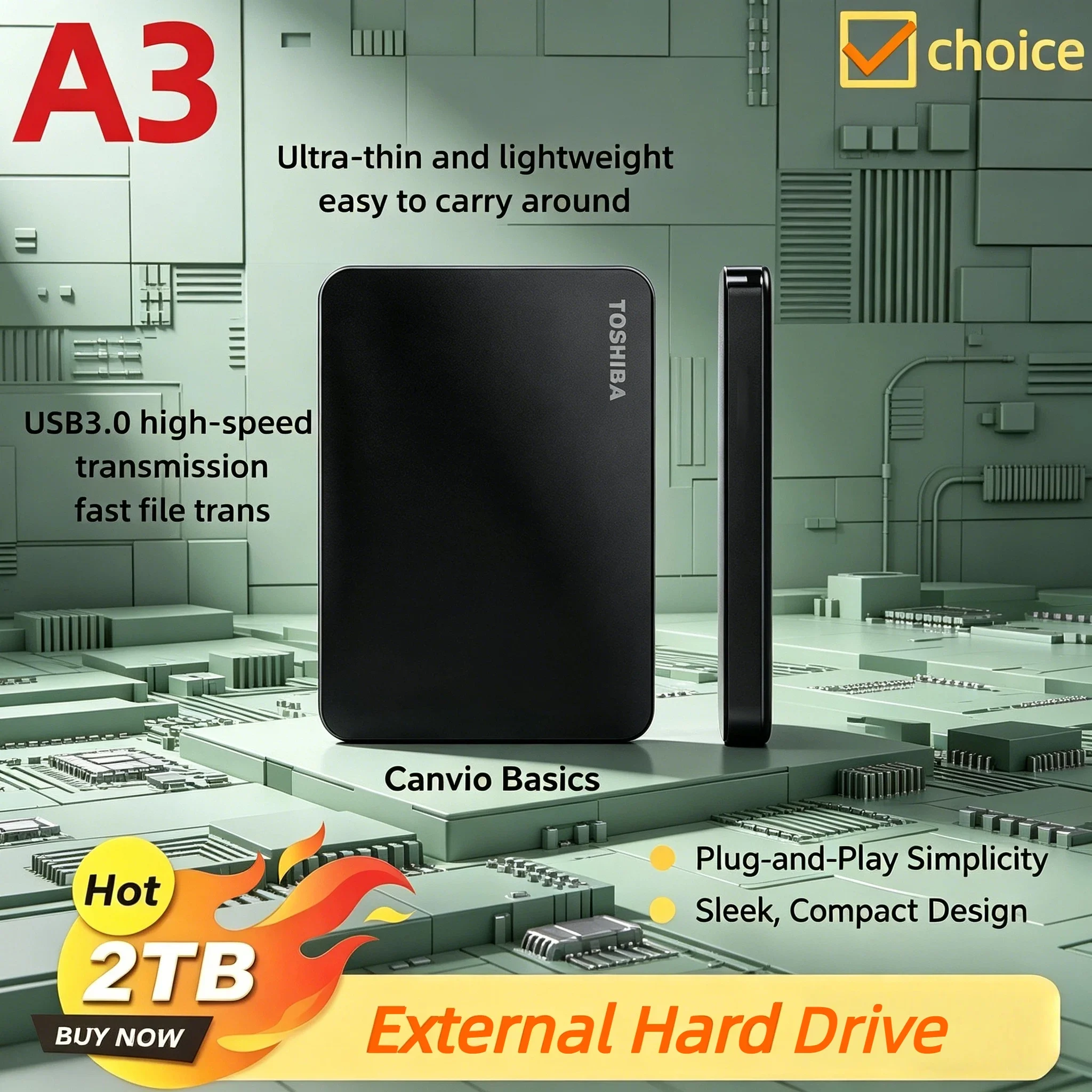 

Toshiba For A3 OEM 500GB 1TB 2TB USB3.0 External Portable HDD Hard Disk Drive 2.5 Inch BOX Expansion Disk