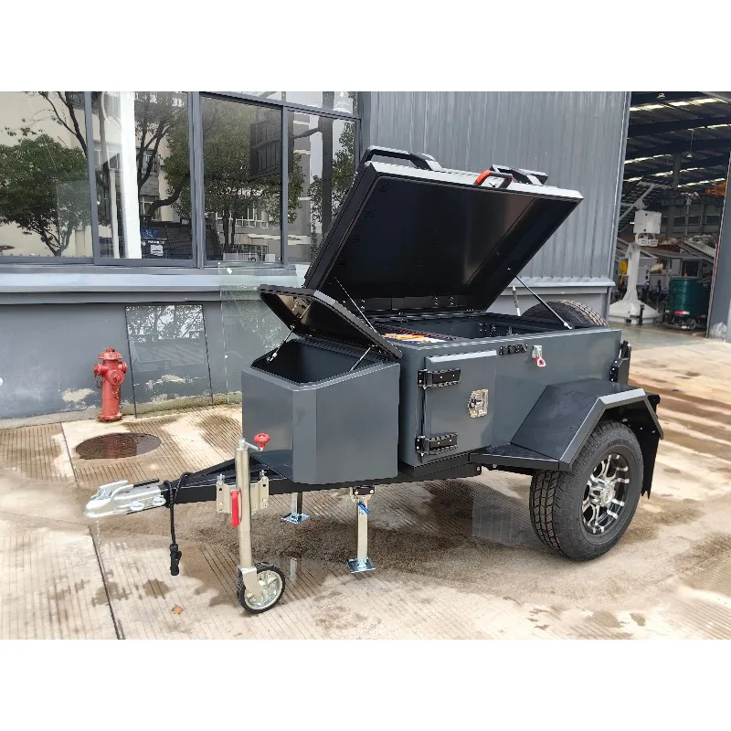 4x4 Off Road Camper Trailer Carbon Steel Travel Trailer 2 Person Mini Camping with Kitchen Independent Suspension 750kg Payload