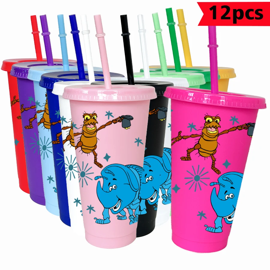 

12PCS/pack Disney, Elephant, Monkey 26oz Multicolor Plastic Water Cup Party Drinking Set Birthday/Back to School Gift