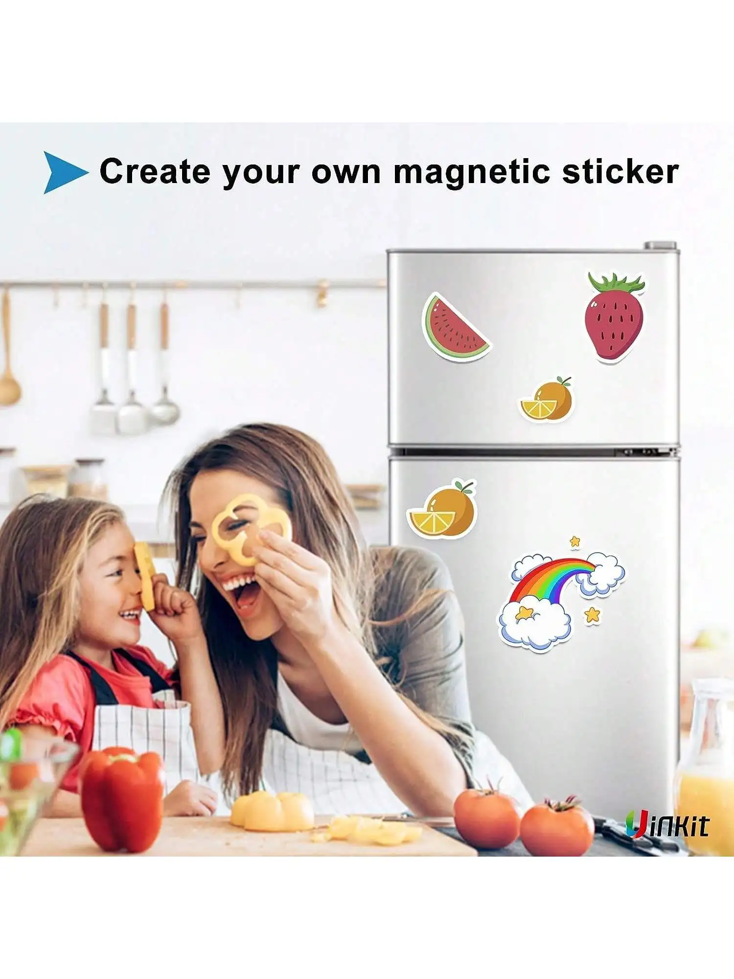 ESHANG A4 Size 10 Sheet Printable Magnet Sheets Flexible Magnetic Inkjet Printing Glossy Photo Paper, Christmas