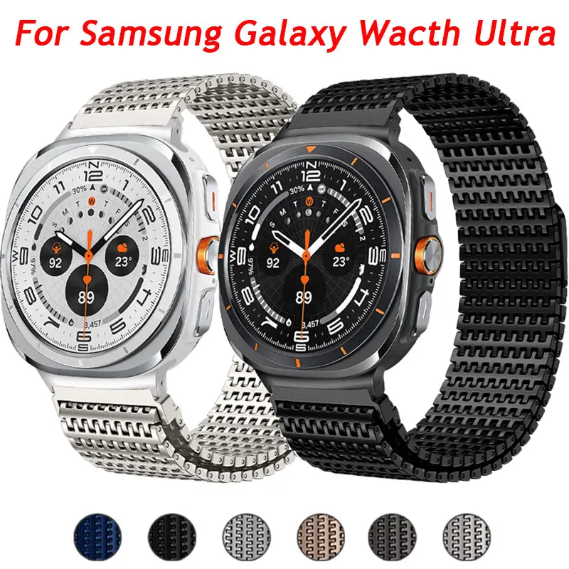 سوار مغناطيسي لساعة جالاكسي الترا 2025 حزام عمل من الفولاذ المقاوم للصدأ لساعة سامسونج جالاكسي الترا 1 2 47 ملم كوريا